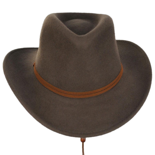 Scala | Crushable Wool Felt Earflap Outback | 130414 | front | KHAKI