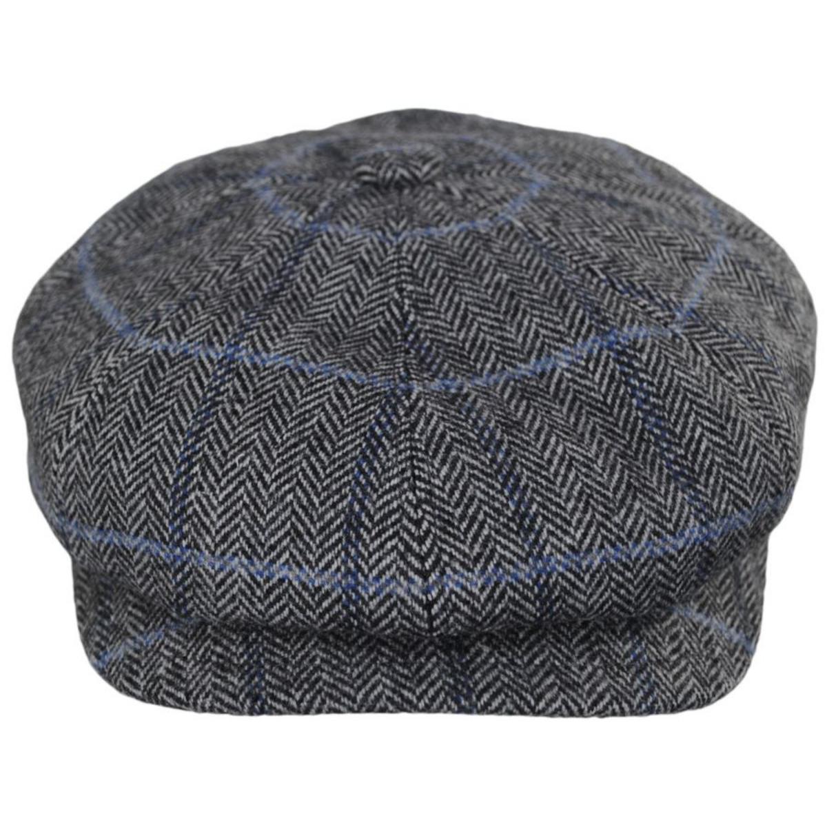 Bailey 1922 | Foster Wool Herringbone Plaid Earflap Newsboy Cap | 167209 | front | AVION