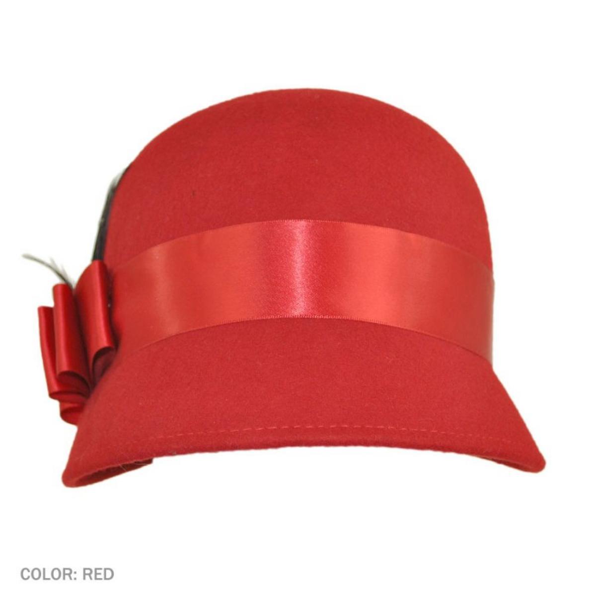 sur la tete | Chloe Wool Felt Cloche Hat | 125511 | front | RED
