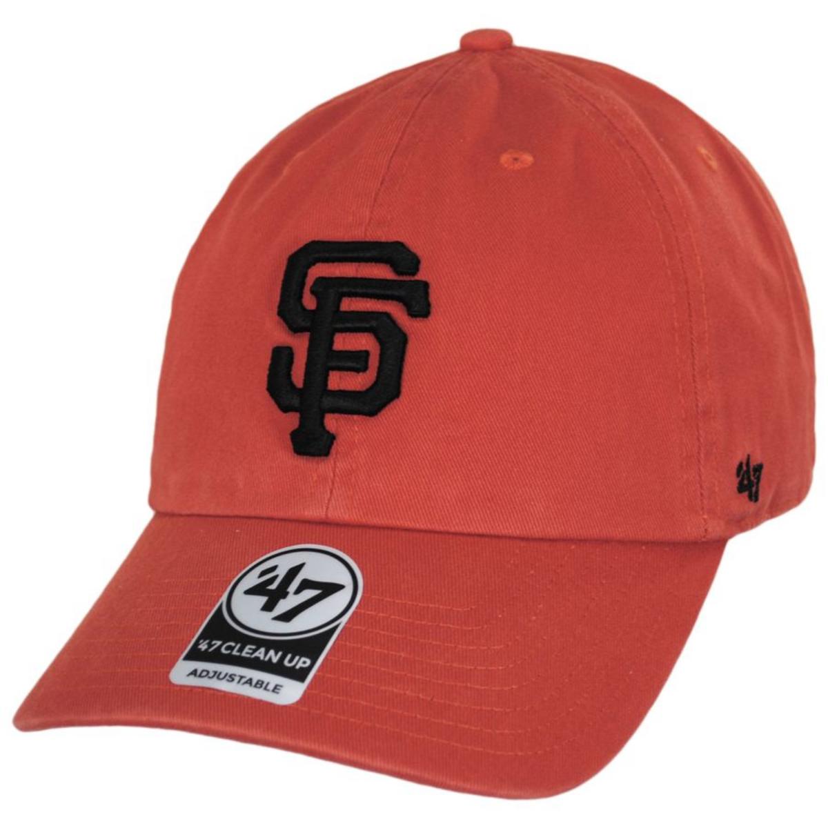 47 Brand | San Francisco Giants MLB Clean Up Strapback Baseball Cap Dad Hat | 203102 | lead | ORANGE