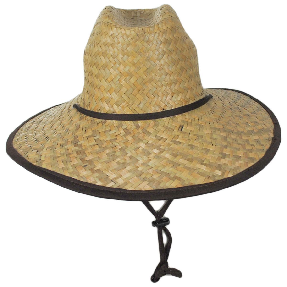 Peter Grimm | Kenny Solid Straw Lifeguard Hat | 127215 | front | BROWN