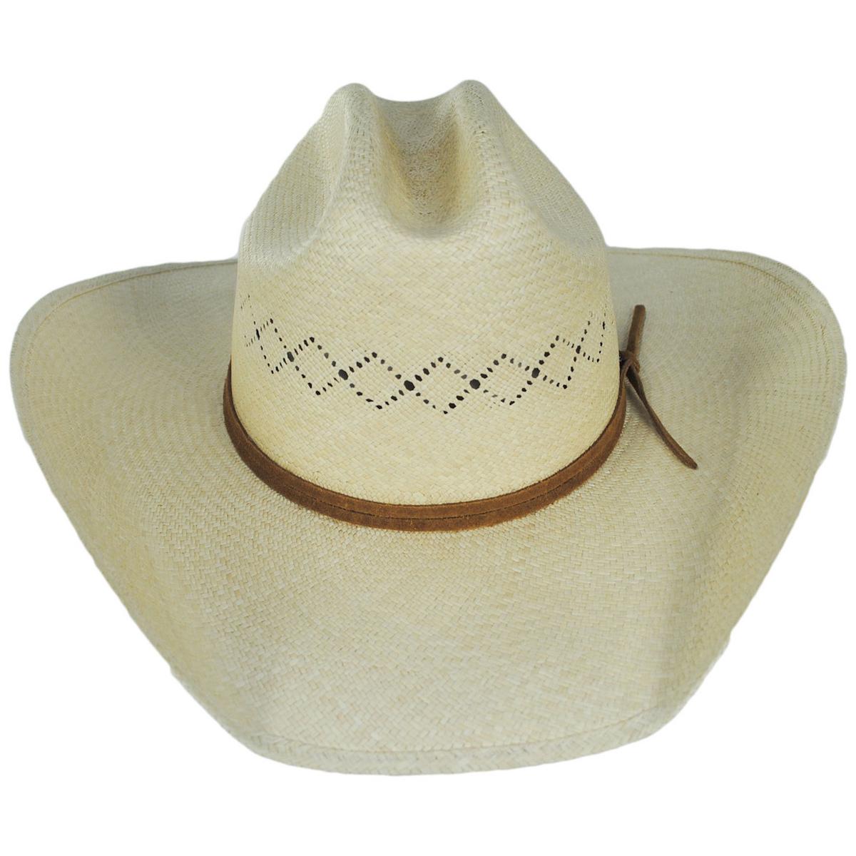 BRIXTON HATS | Laredo Panama Straw Western Hat | 128360 | front | CATALINA SAND