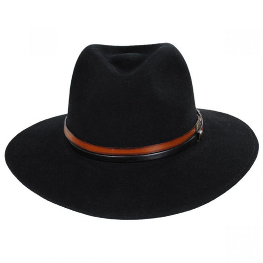 Bailey 1922 | Stedman Elite Velour Wool Felt Fedora Hat | 130344 | front | BLACK