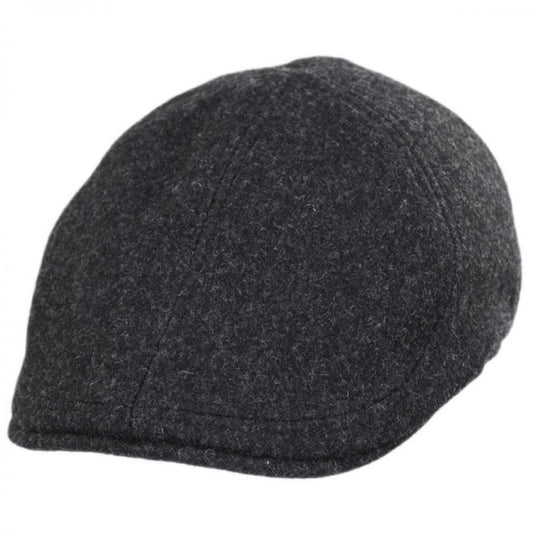 Wigens Caps | Melton Wool Pub Duckbill Cap | 161953 | lead | DARK GREY MELANGE