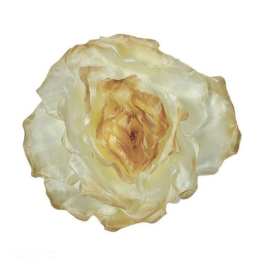 Jeanne Simmons | Extra Large Satin Rose Clip/Pin | 602695 | lead | TAUPE