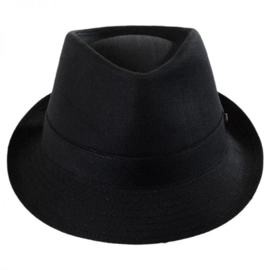 Jaxon Hats | Cotton Trilby Fedora Hat | 147247 | front | BLACK