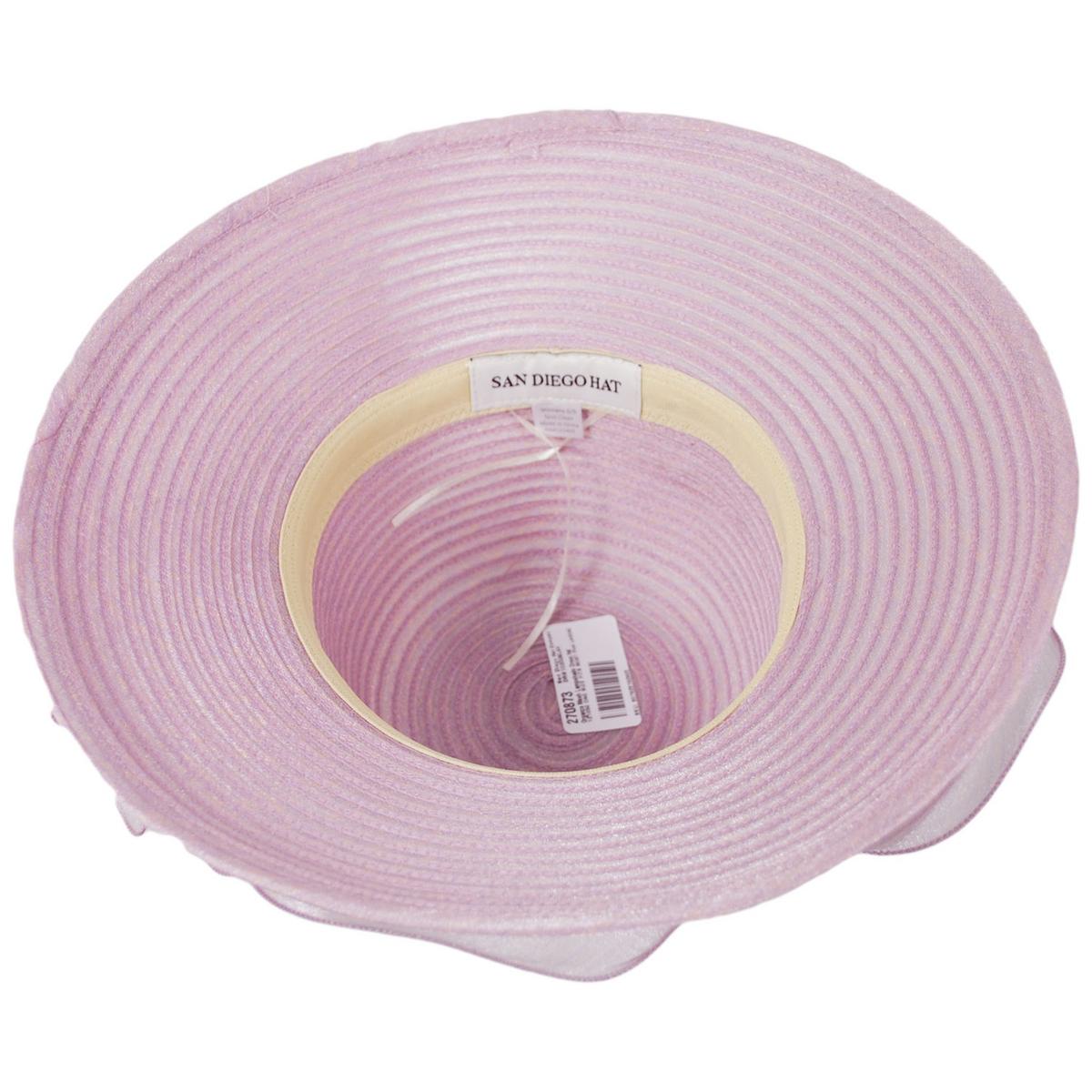 San Diego Hat Company | Organza Mesh Lampshade Dress Hat | 121050 | under | LAVENDER