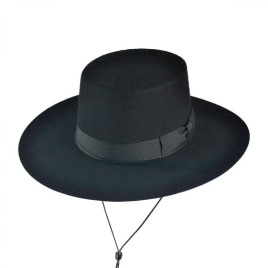 Jaxon Hats | Made in the USA - Classics Wool Felt Bolero Hat | 191721 | lead | BLACK