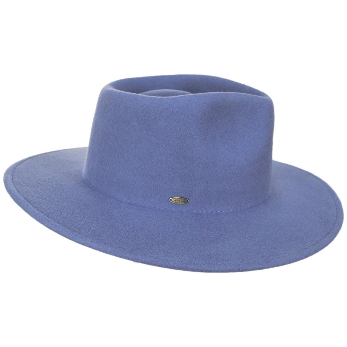 Scala | Kathrina Wool Felt Fedora Hat | 123442 | profile | DENIM