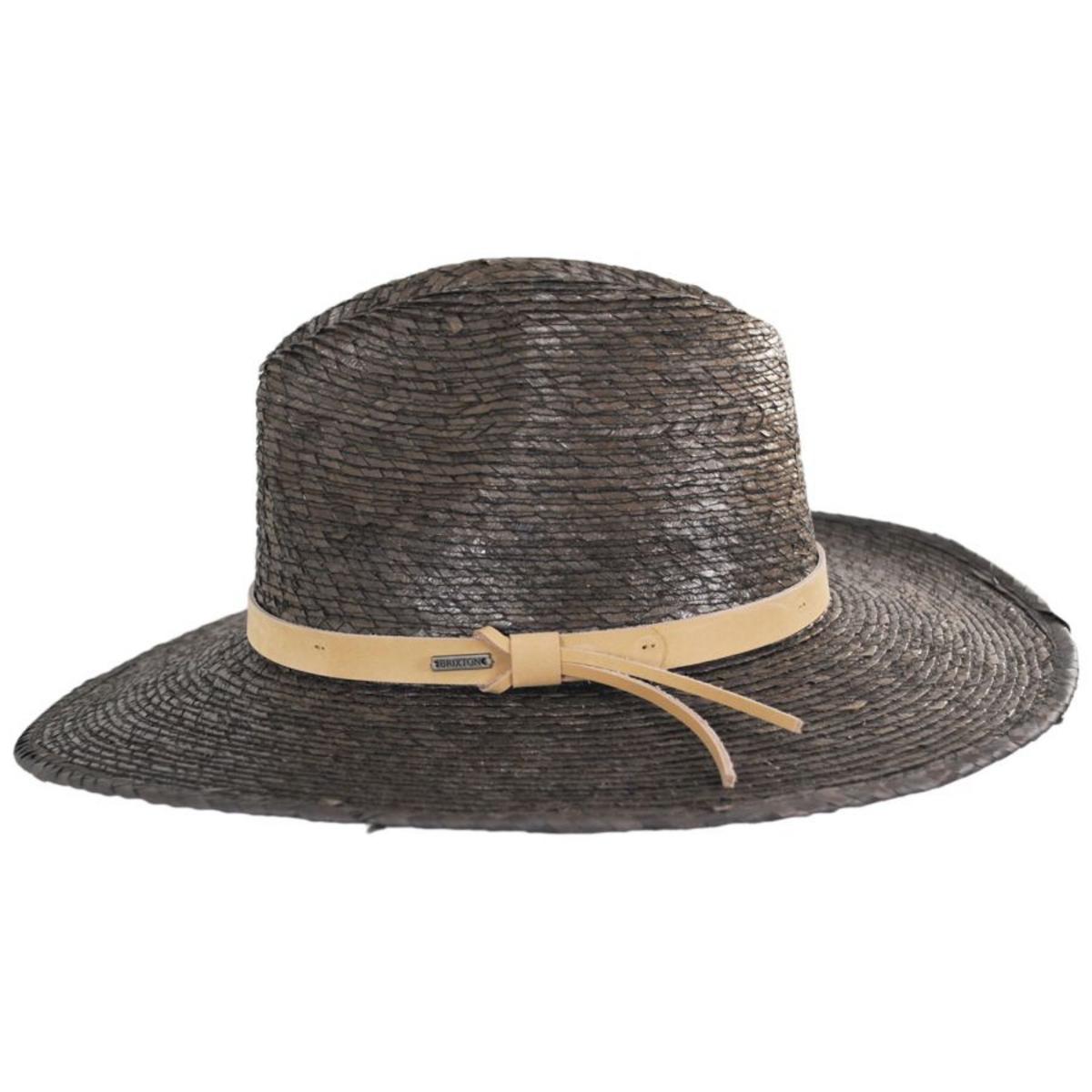 BRIXTON HATS | Field Proper Palm Straw Fedora Hat | 128337 | profile | DARK EARTH/NATURAL