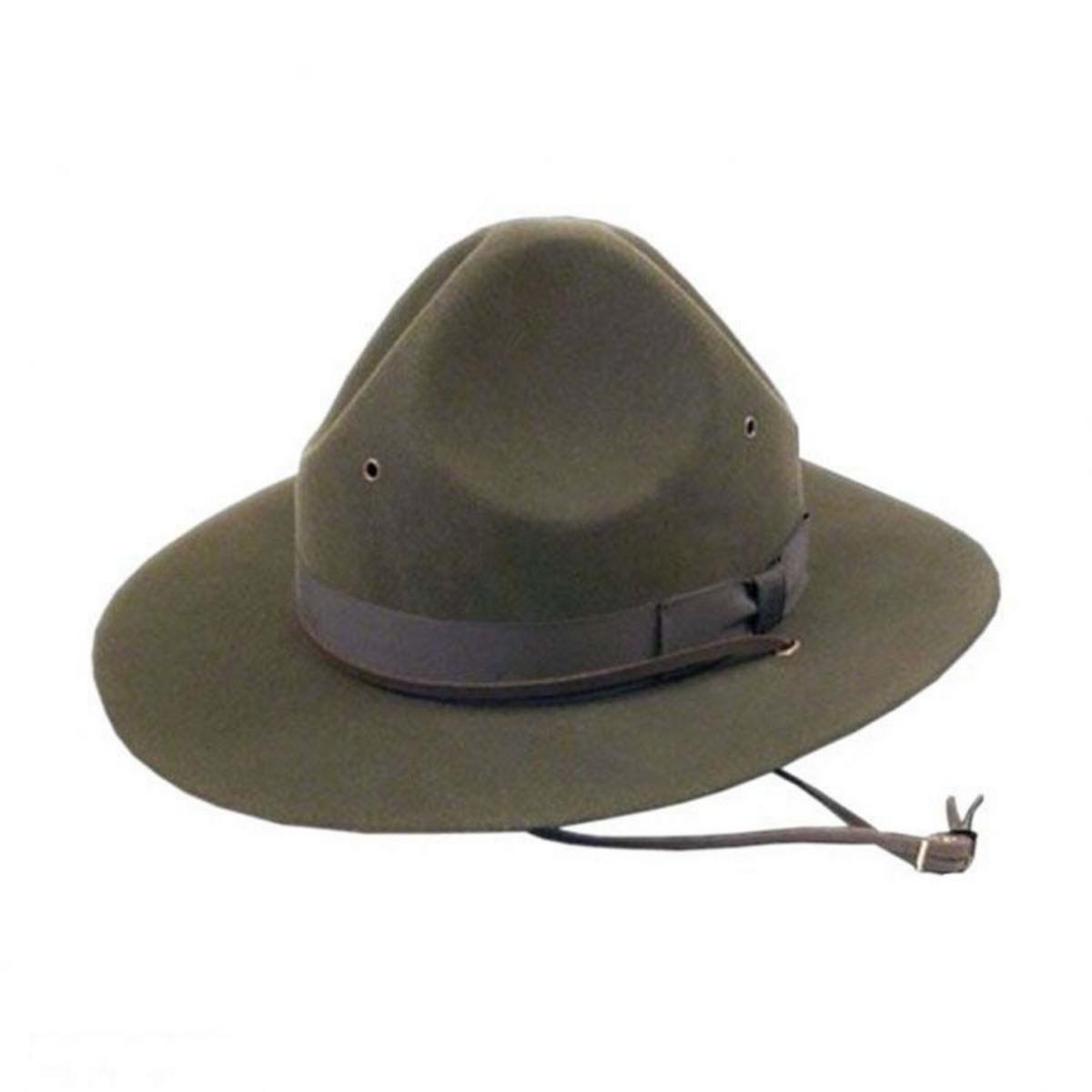Bollman Hat Company | Heritage Collection 1910s Montana Peak Campaign Wool Felt Hat | 130089 | lead | OLIVE