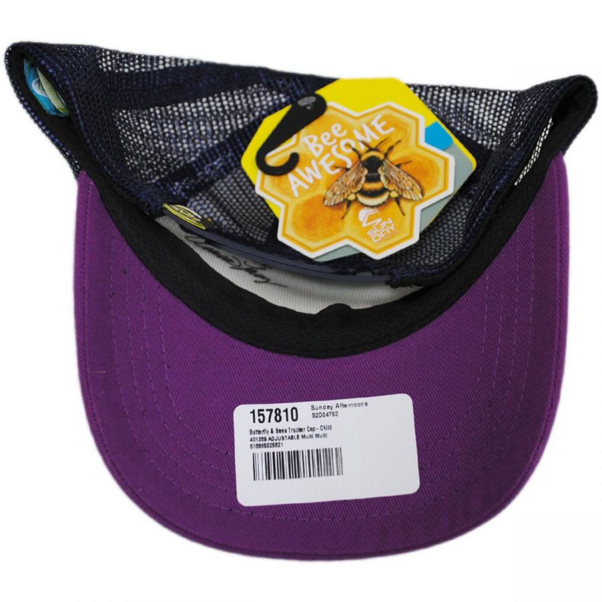 Sunday Afternoons | Kid's Butterfly and Bees Trucker Snapback Baseball Cap | 401259 | under | BUTTERFLIES AND BEES