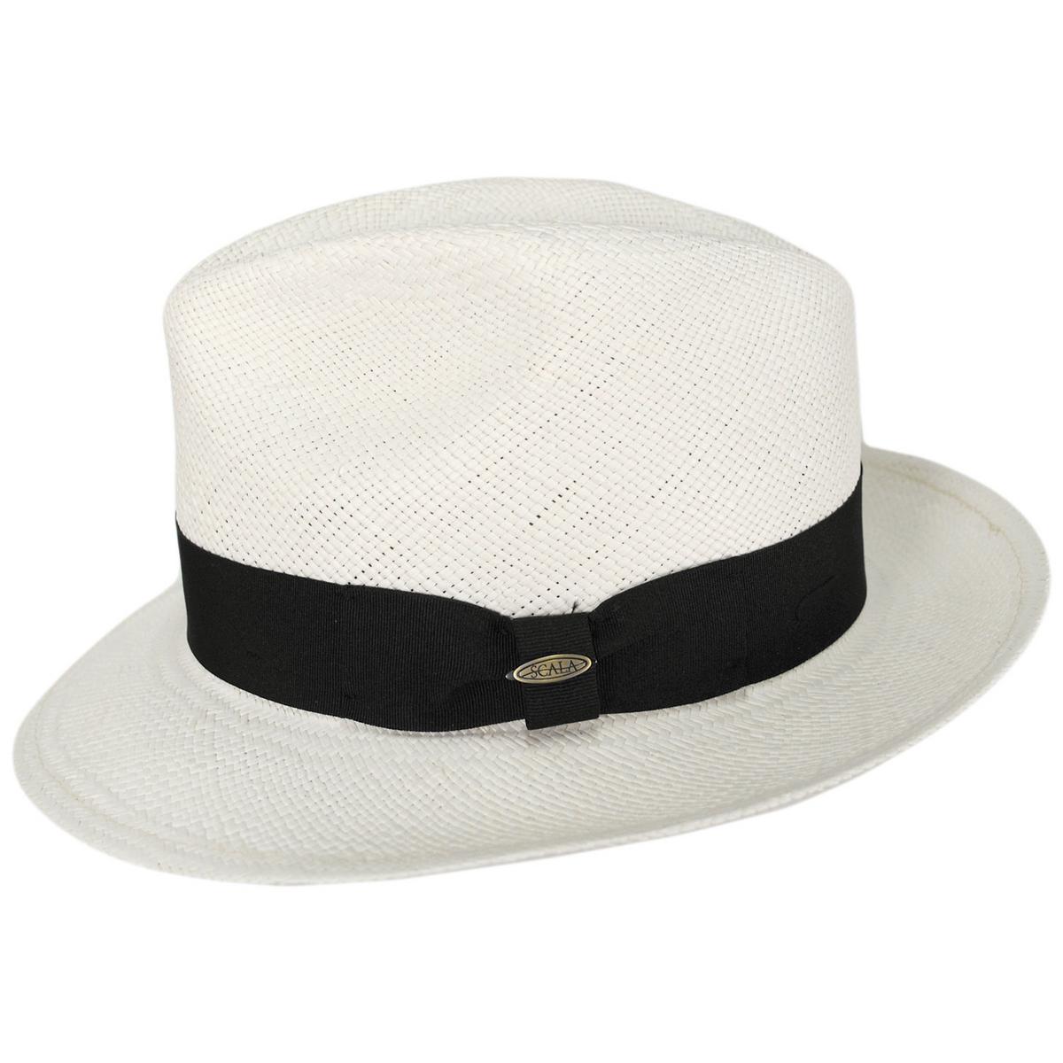 Scala | Panama Straw Snap Brim Fedora Hat  | 126131 | profile | BLEACH