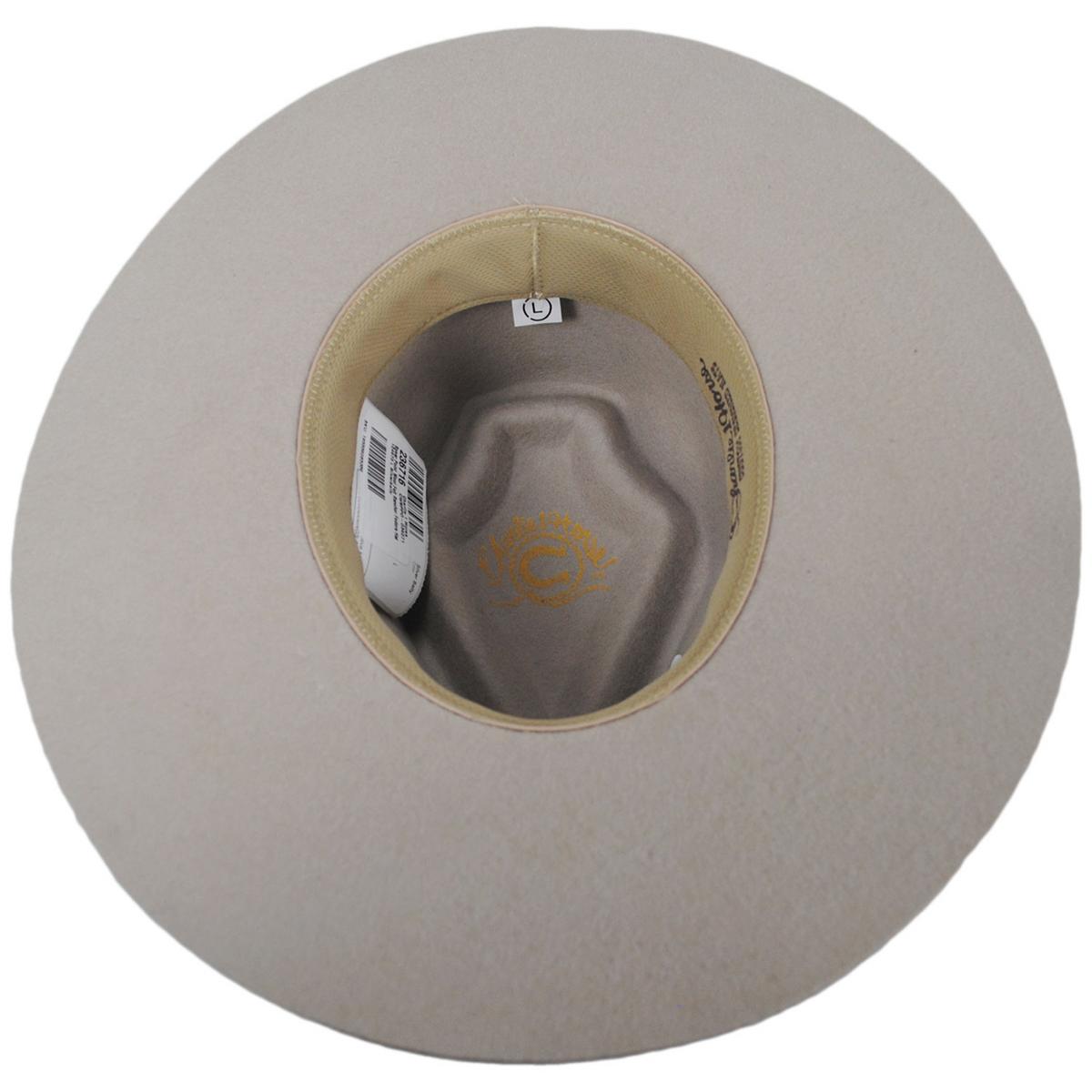 Charlie 1 Horse | Spear Point Wool Felt Rancher Fedora Hat | 124793 | under | SILVER BELLY