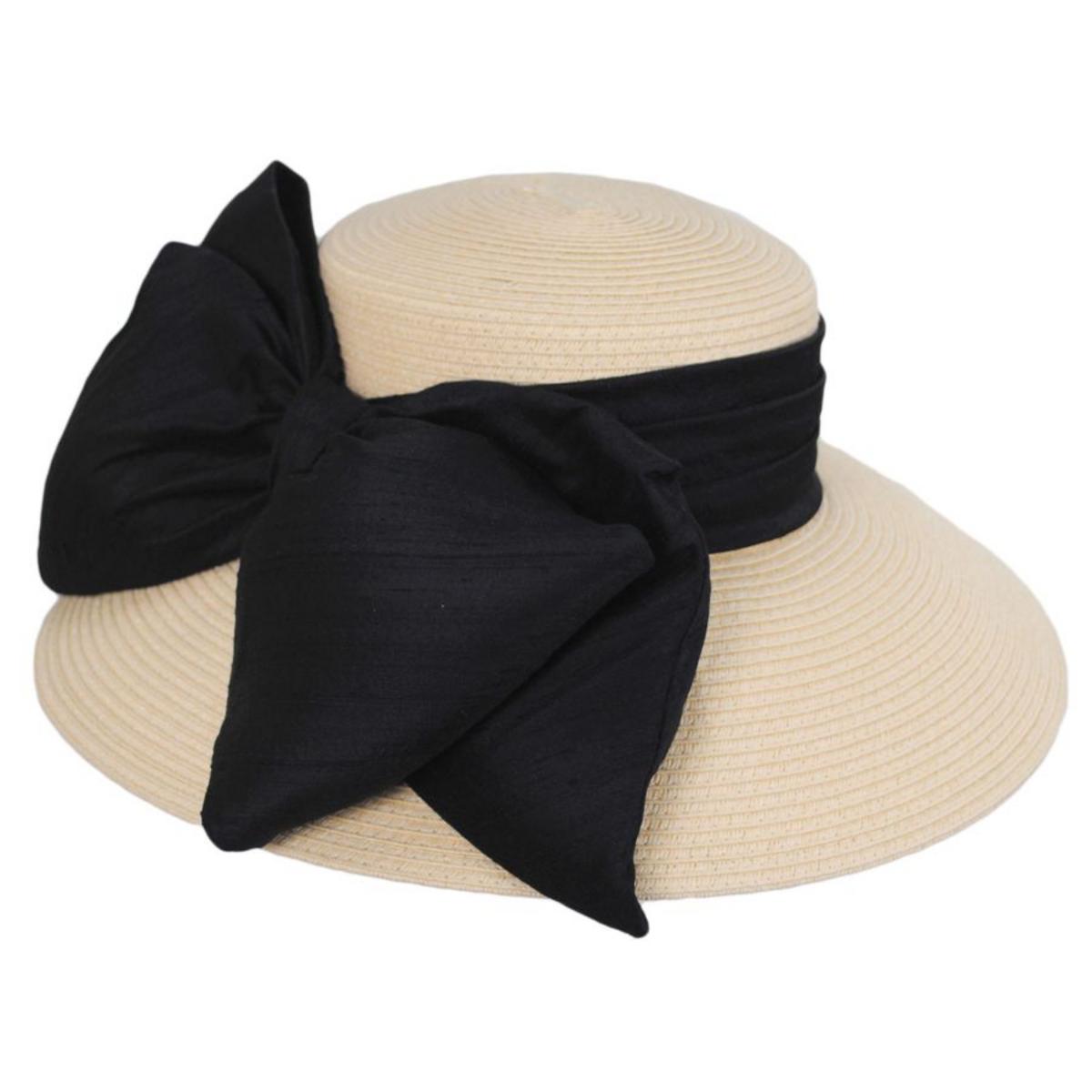 Toucan Collection | Silk Bow Toyo Straw Lampshade Hat - Made to Order