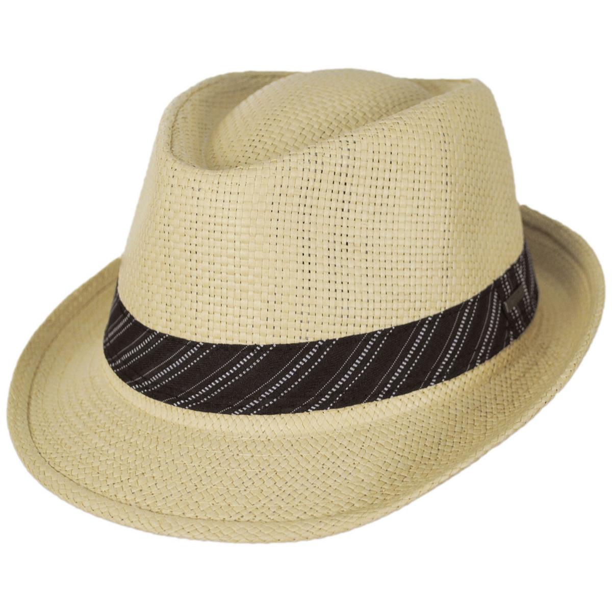 Dorfman Pacific | Stingy Brim Toyo Straw Fedora Hat | 126124 | lead | SAND