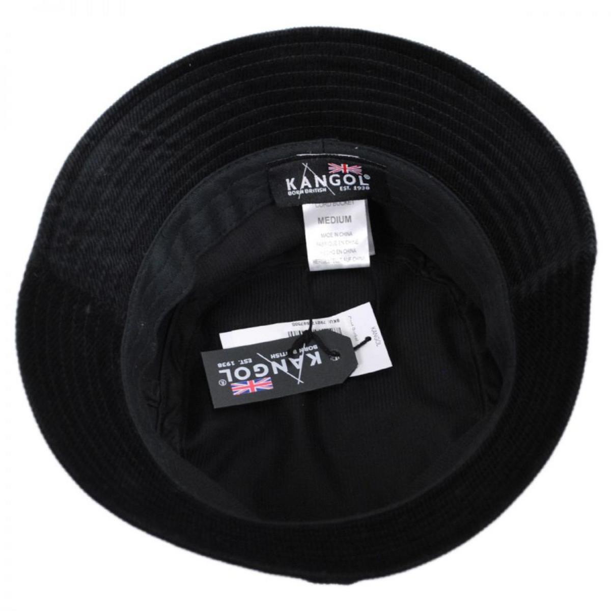 Kangol | Corduroy Cotton Blend Bucket Hat | 185710 | under | BLACK