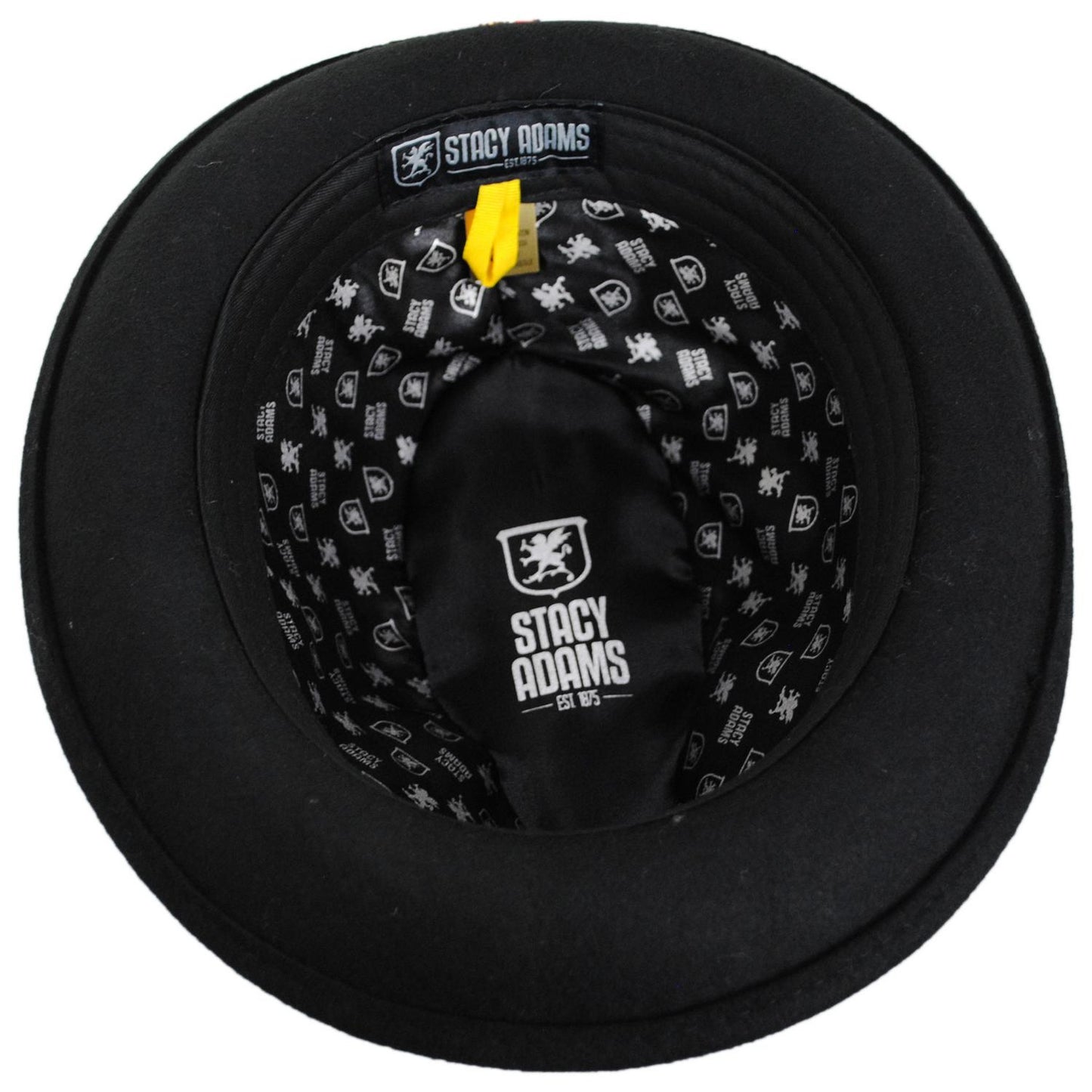 Stacy Adams | Crushable Wool Felt Fedora Hat | 130456 | under | BLACK
