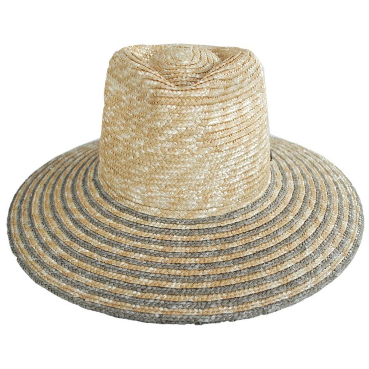 Joanna Festival Wheat Straw Fedora Hat - Dark Earth/Honey & Honey/Sand