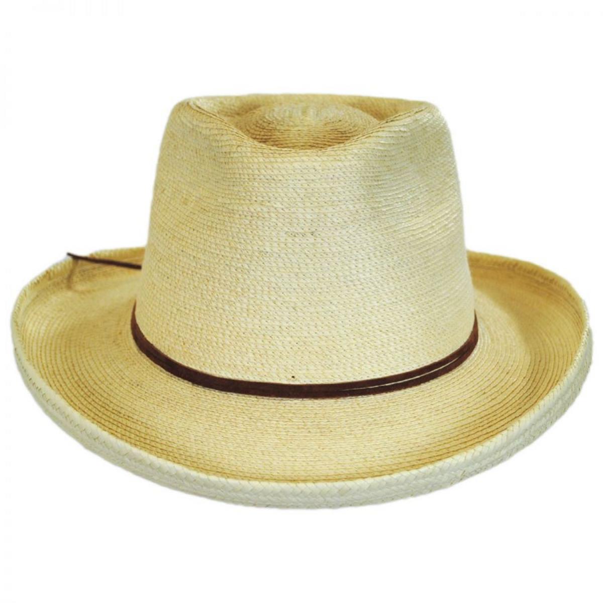 SunBody Hats | Outlaw Guatemalan Fine Palm Leaf Straw Hat | 128212 | front | NATURAL