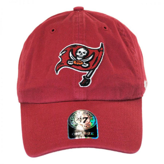 47 Brand | Tampa Bay Buccaneers NFL Clean Up Strapback Baseball Cap Dad Hat | 203570 | front | RED