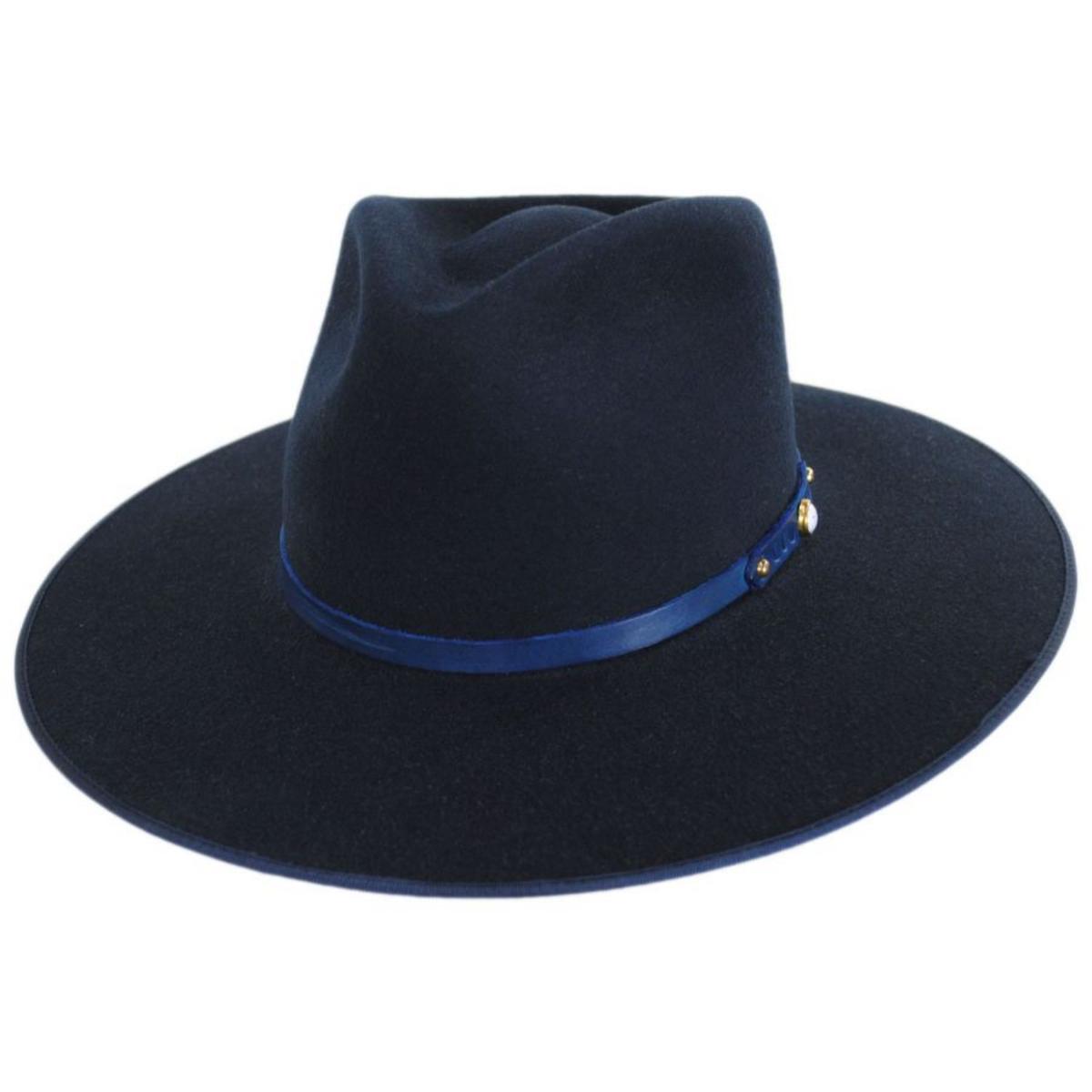 Stetson | Night Sky B Wool Felt Fedora Hat | 130720 | lead | NAVY
