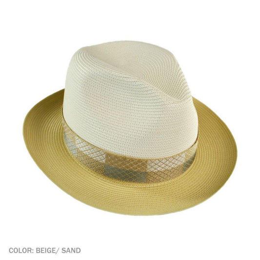 Stetson | Andover Florentine Milan Straw Fedora Hat | 126939 | front | BEIGE/SAND