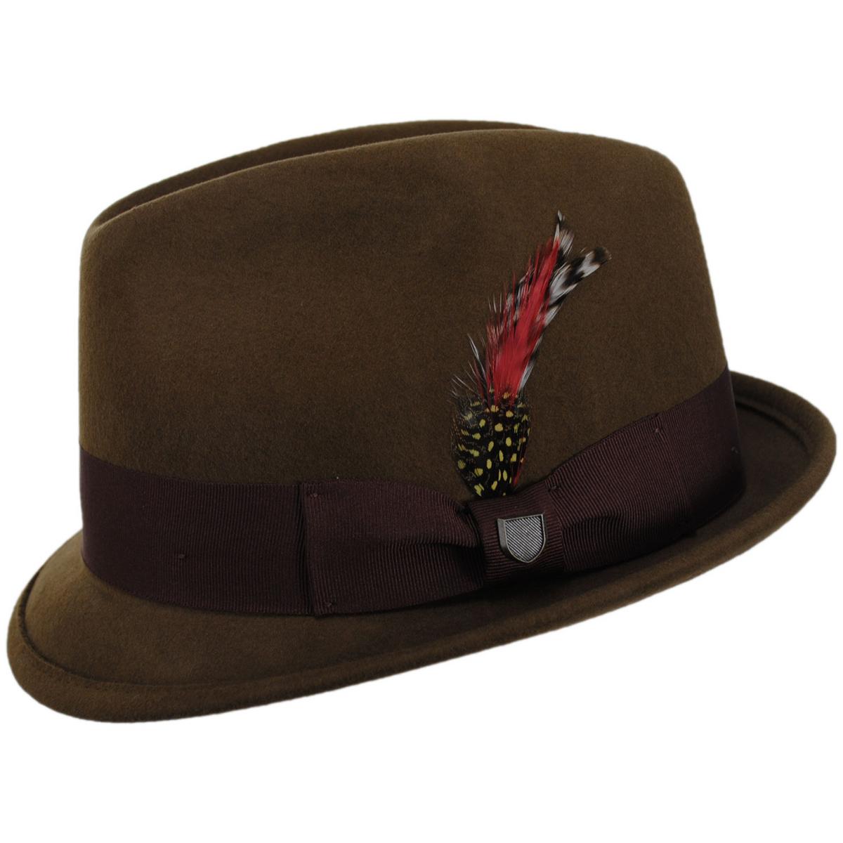 BRIXTON HATS | Gain Wool Felt Fedora Hat | 135600 | profile | COFFEE/CHESTNUT