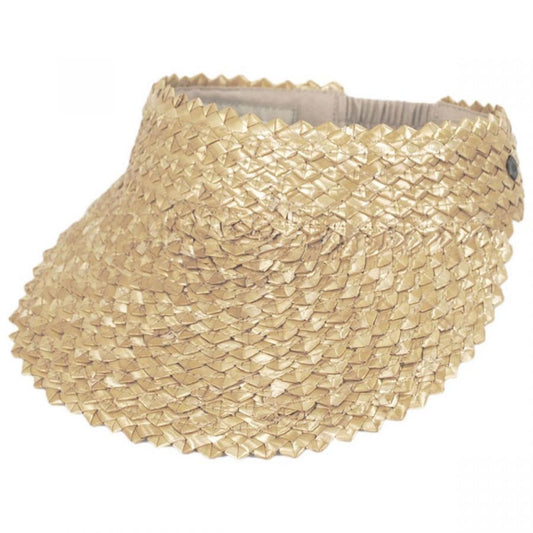 Hemlock Hat Co. | Capri Wheat Straw Visor | 195950 | lead | BLONDE