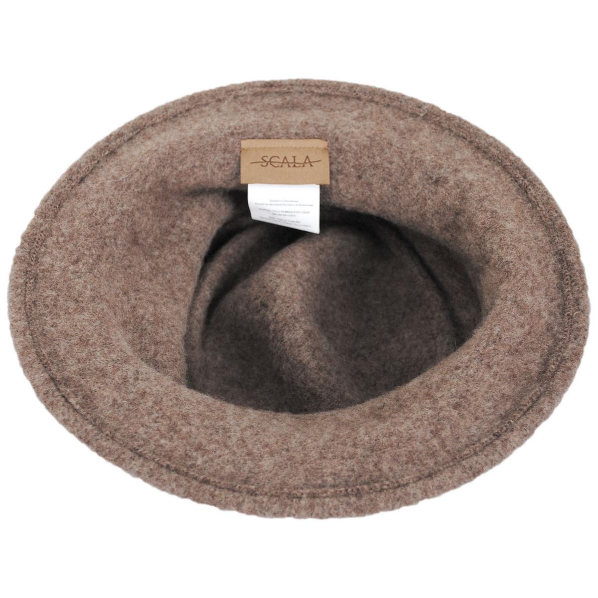 Scala | Mysaria Boiled Wool Cloche Hat | 106421 | under | BROWN