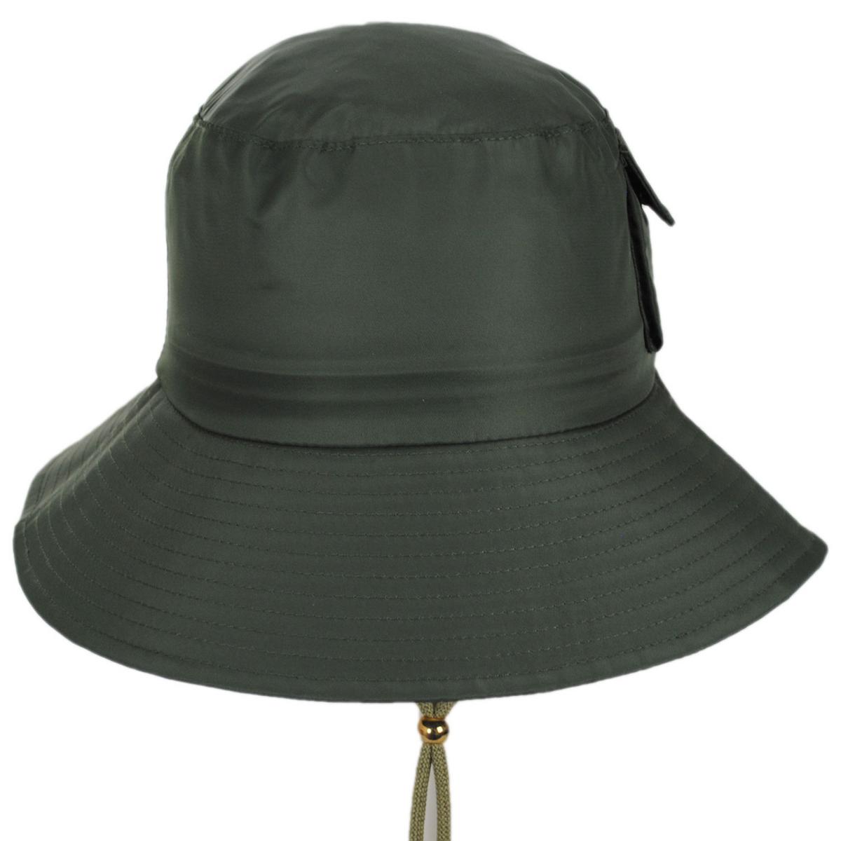 Scala | Aloma Nylon Rain Hat | 106425 | front | OLIVE