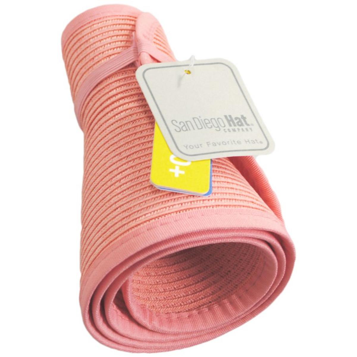 San Diego Hat Company | Roll Up Toyo Straw Visor | 197300 | under | CORAL