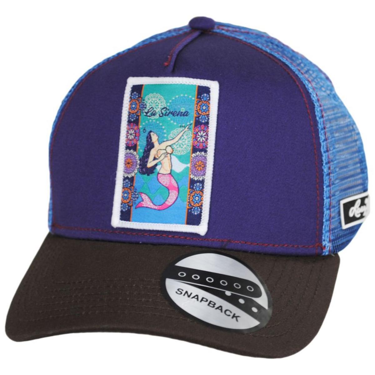 Larry Mahan Hats | Loteria La Sirena Snapback Trucker Baseball Cap | 221327 | lead | PURPLE