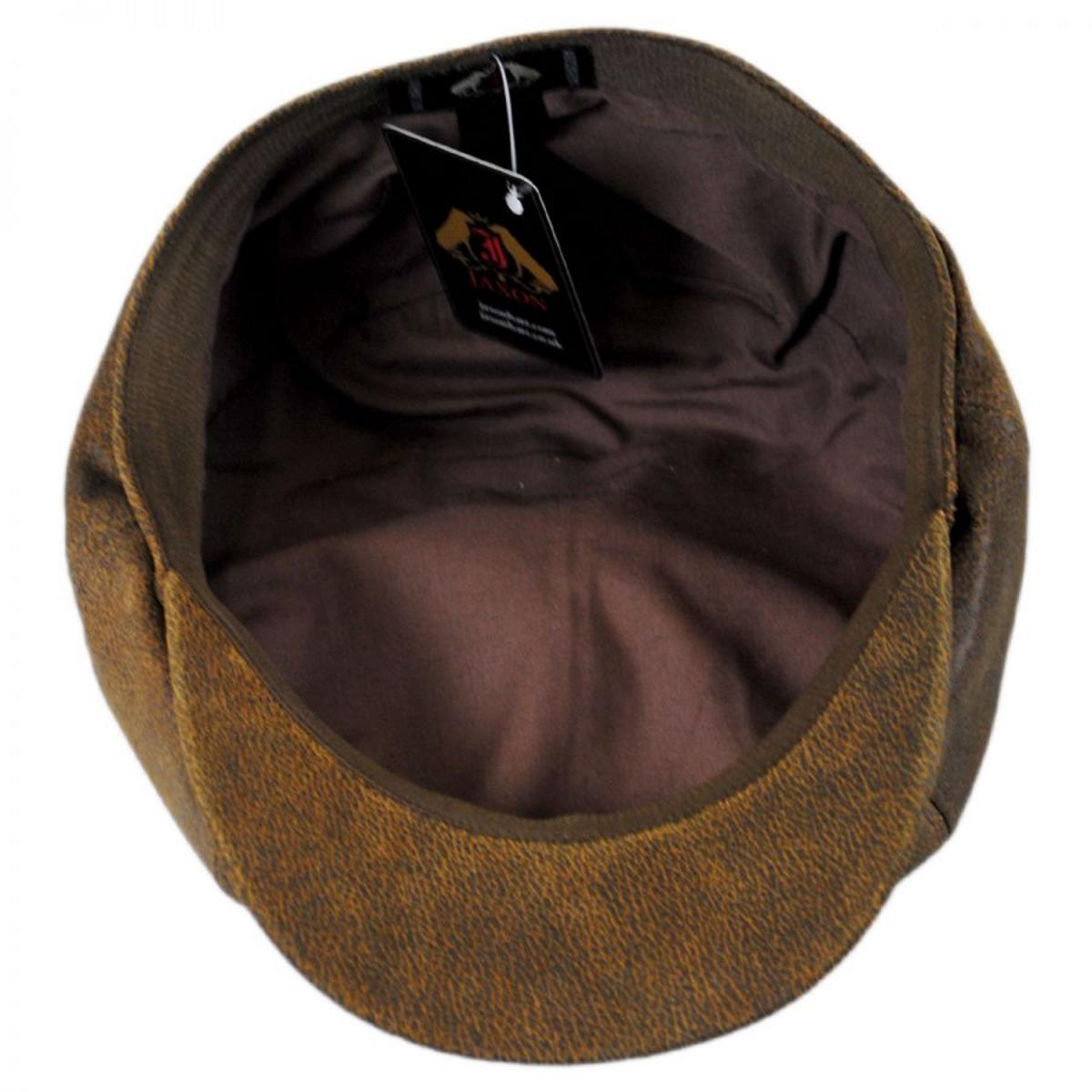 Jaxon Hats | Leather Newsboy Cap | 170201 | under | BROWN