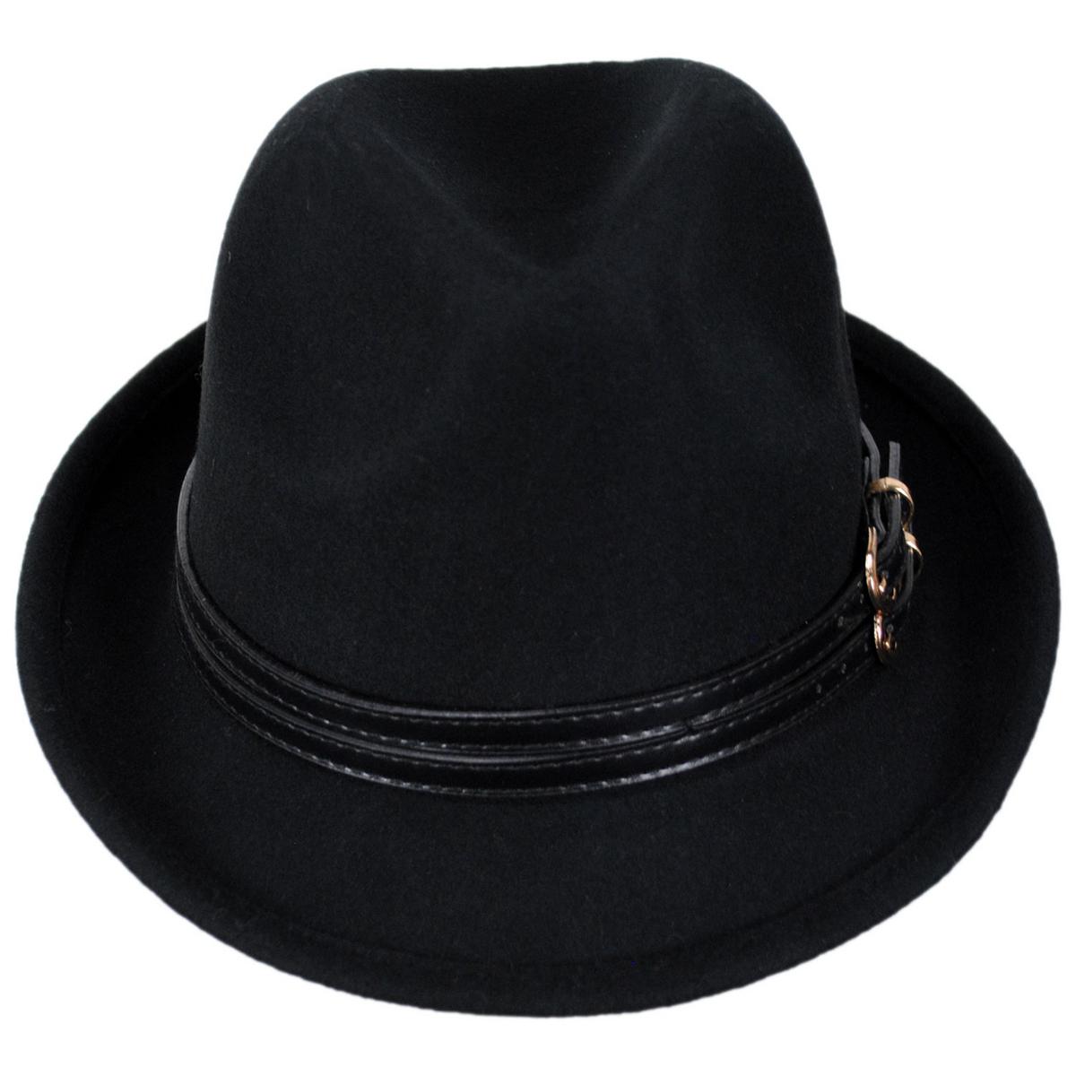 San Diego Hat Company | Indie Wool Felt Fedora Hat | 108942 | front | BLACK