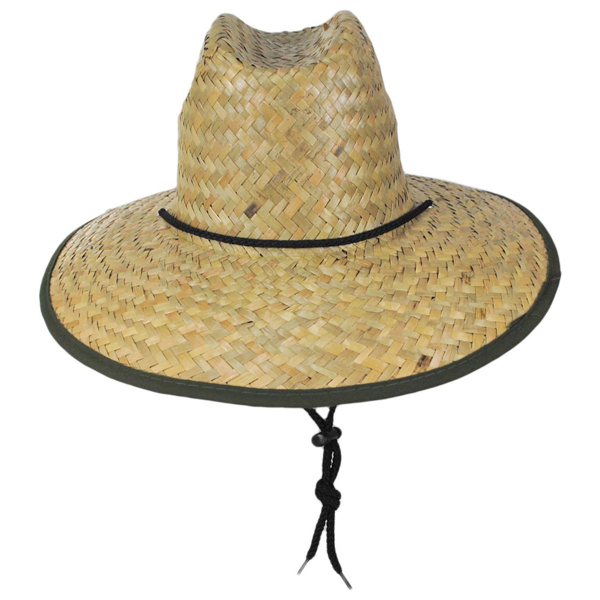 Peter Grimm | Kenny Solid Straw Lifeguard Hat | 127215 | front | OLIVE