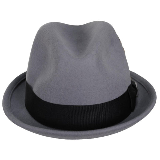 BRIXTON HATS | Gain Wool Felt Fedora Hat | 135600 | front | GREY/BLACK