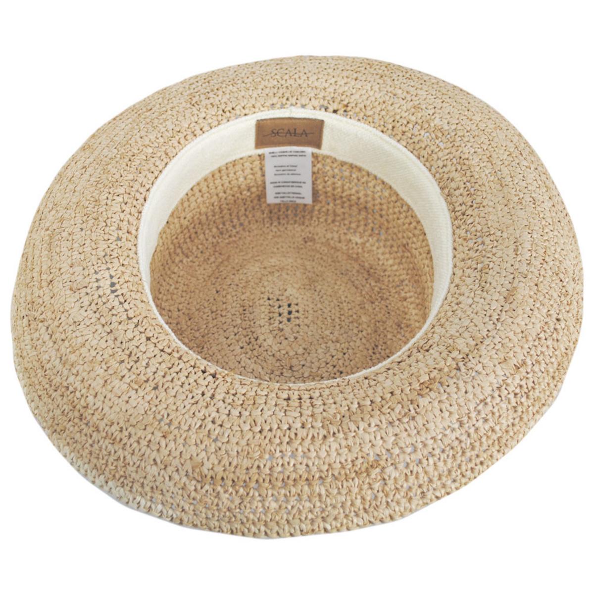 Scala | Twisted Raffia Straw Boater Hat | 101415 | under | NATURAL