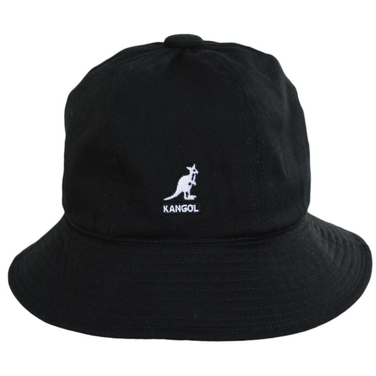Kangol | Washed Cotton Casual Bucket Hat | 185804 | front | BLACK