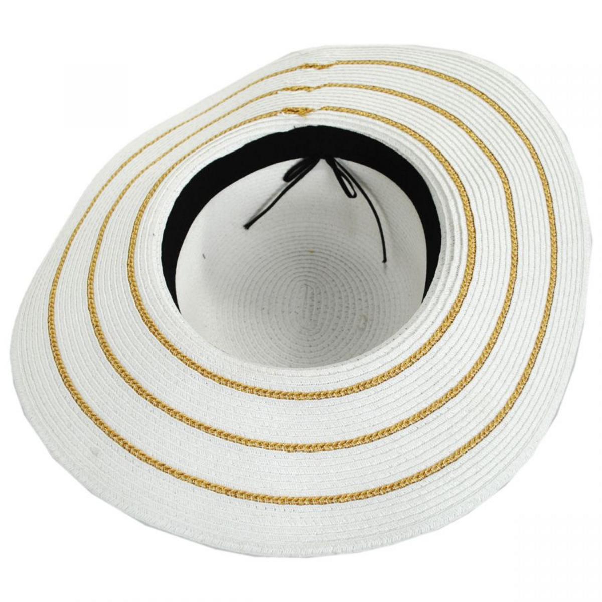Metallic Sailor Knot Striped Straw Sun Hat