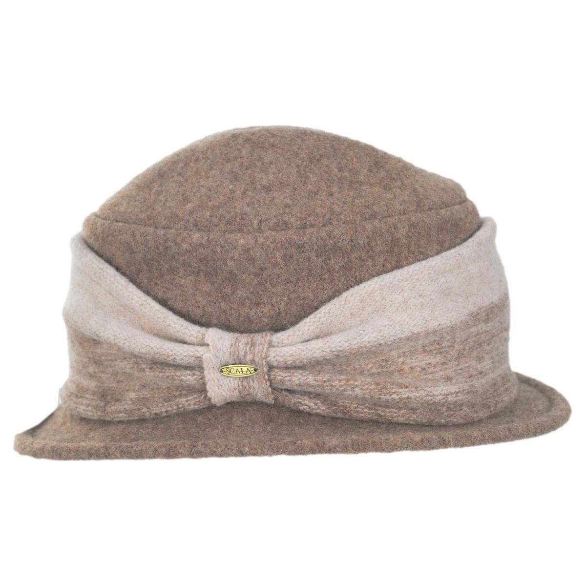 Scala | Mysaria Boiled Wool Cloche Hat | 106421 | profile | BROWN