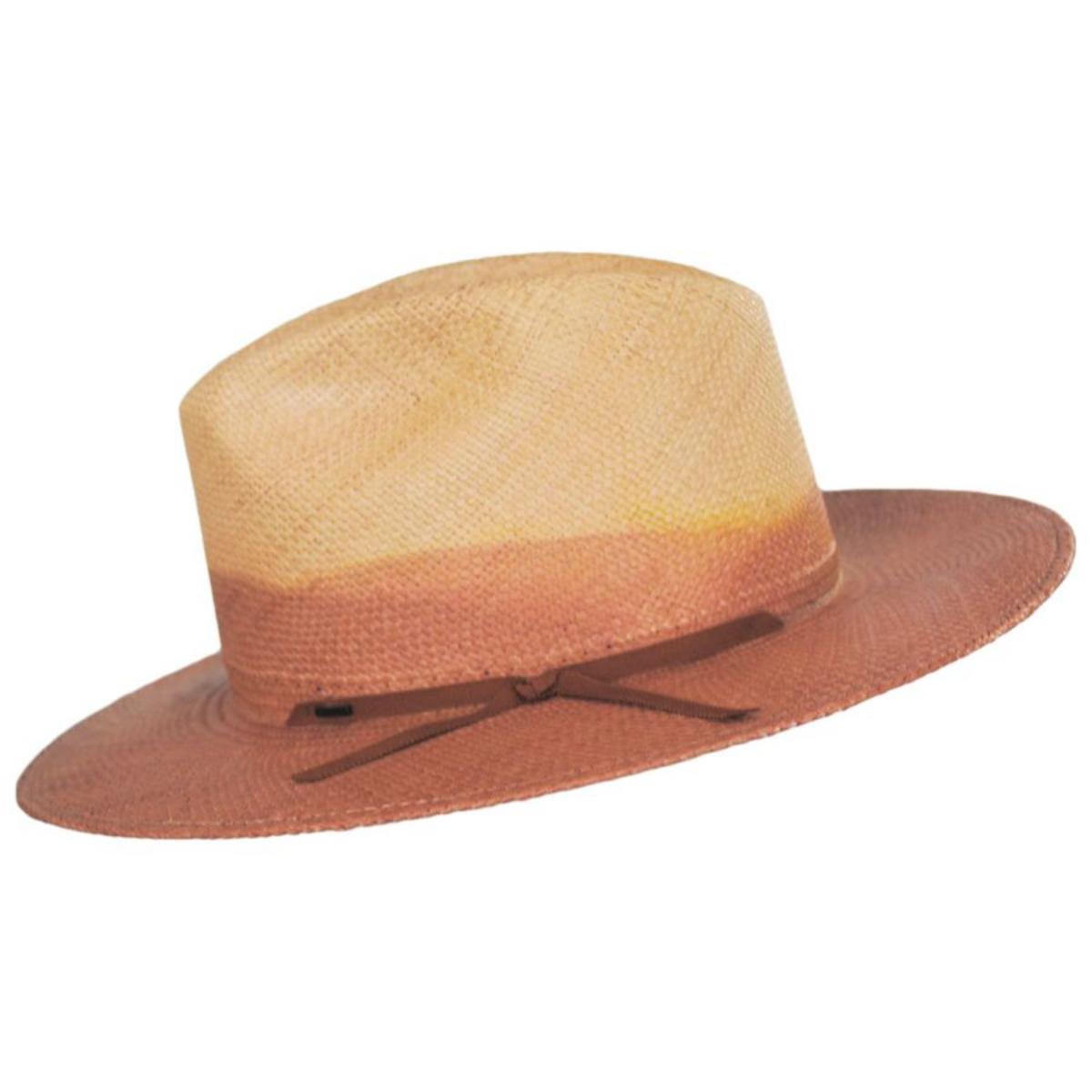 Bailey 1922 | Rask Gradient Panama Straw Fedora Hat | 127760 | profile | SUNSET