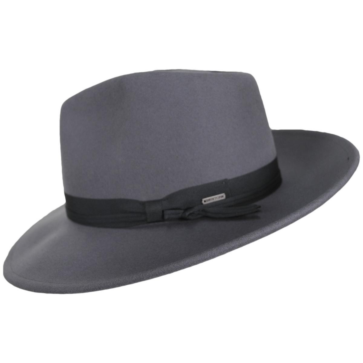 BRIXTON HATS | Dayton Convertabrim Wool Felt Rancher Fedora Hat | 135659 | profile | GREY