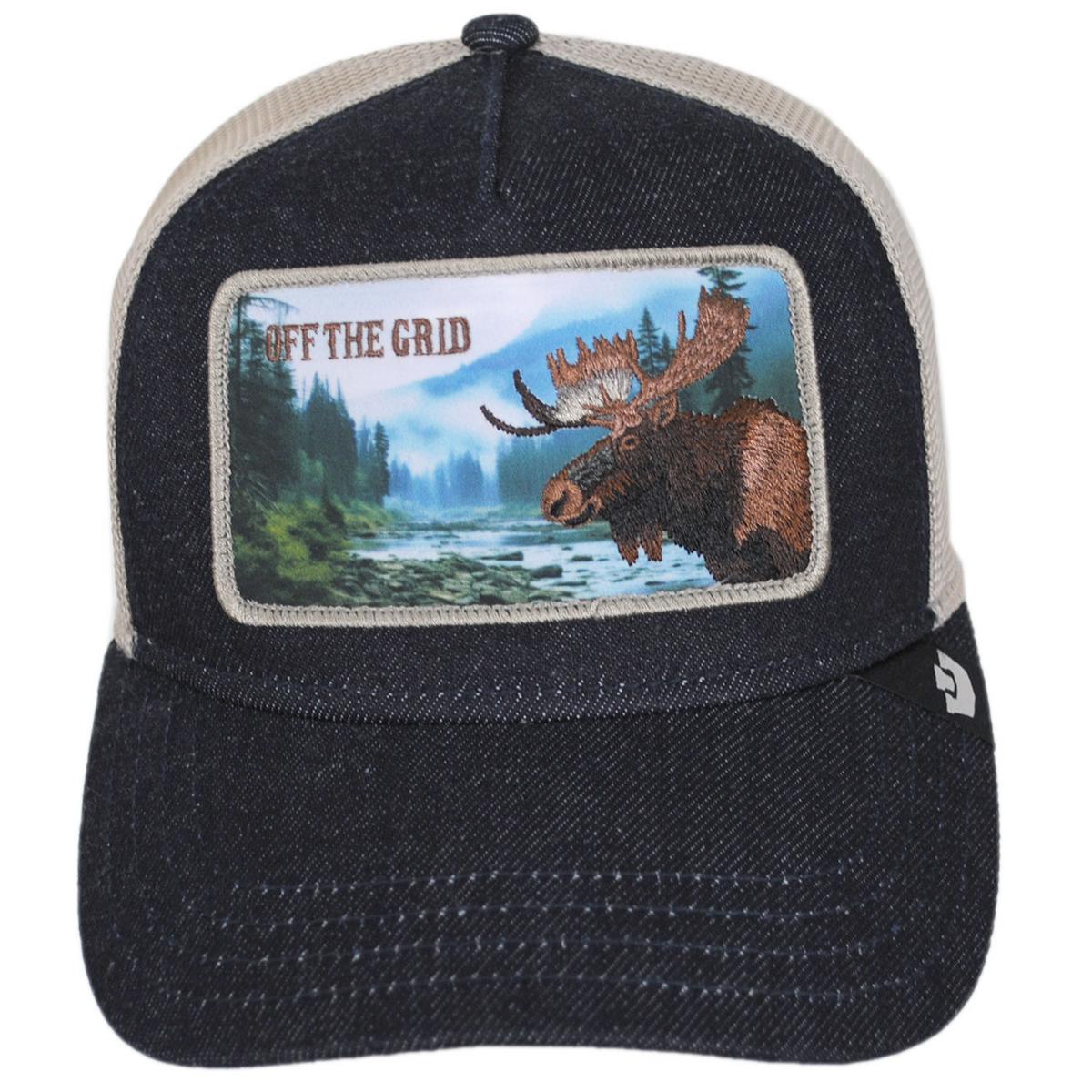 Goorin Bros | Staycation Denim Mesh Trucker Snapback Baseball Cap | 200745 | front | GRAY DENIM
