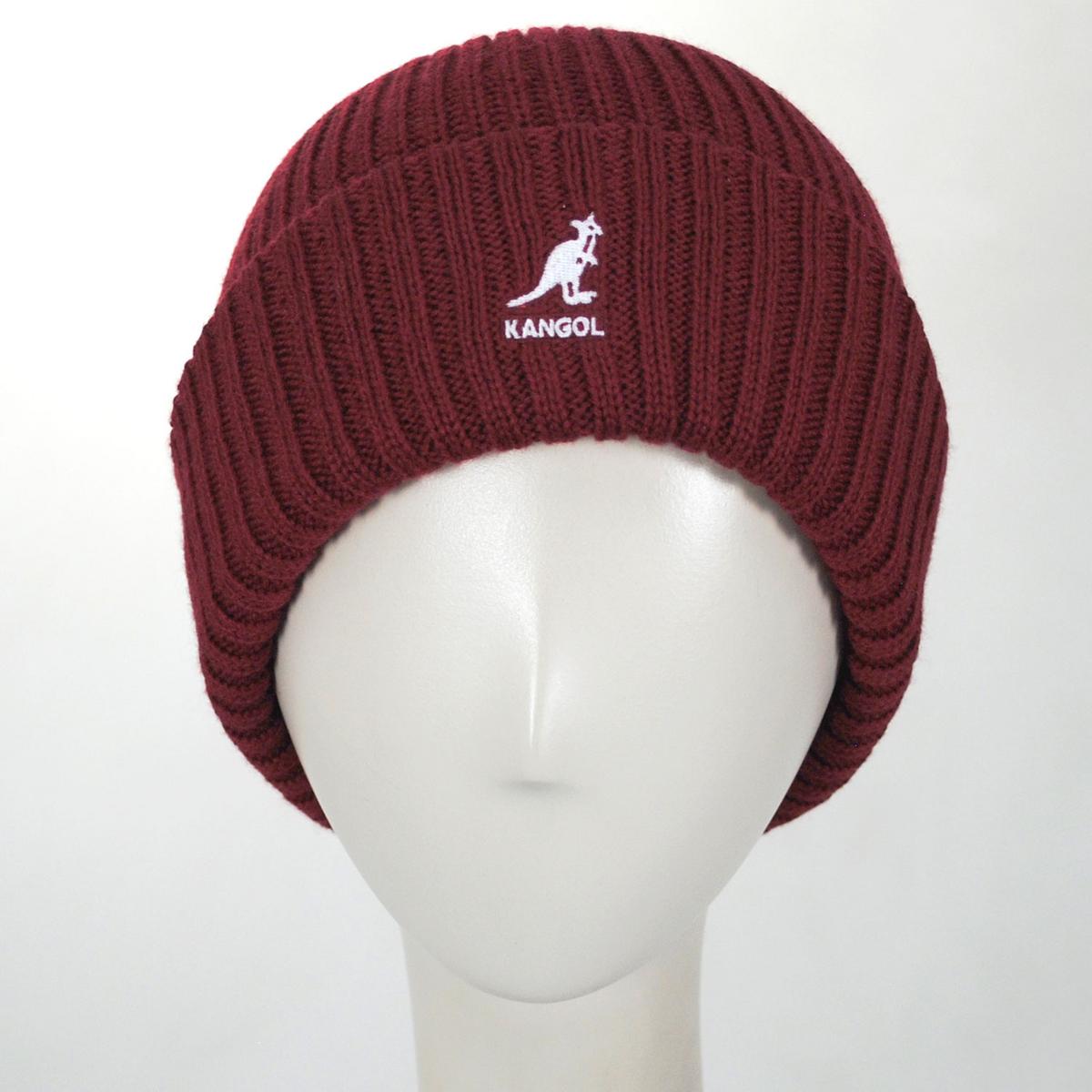 Kangol | Merino Wool Rib Beanie Hat | 500405 | front | CRANBERRY