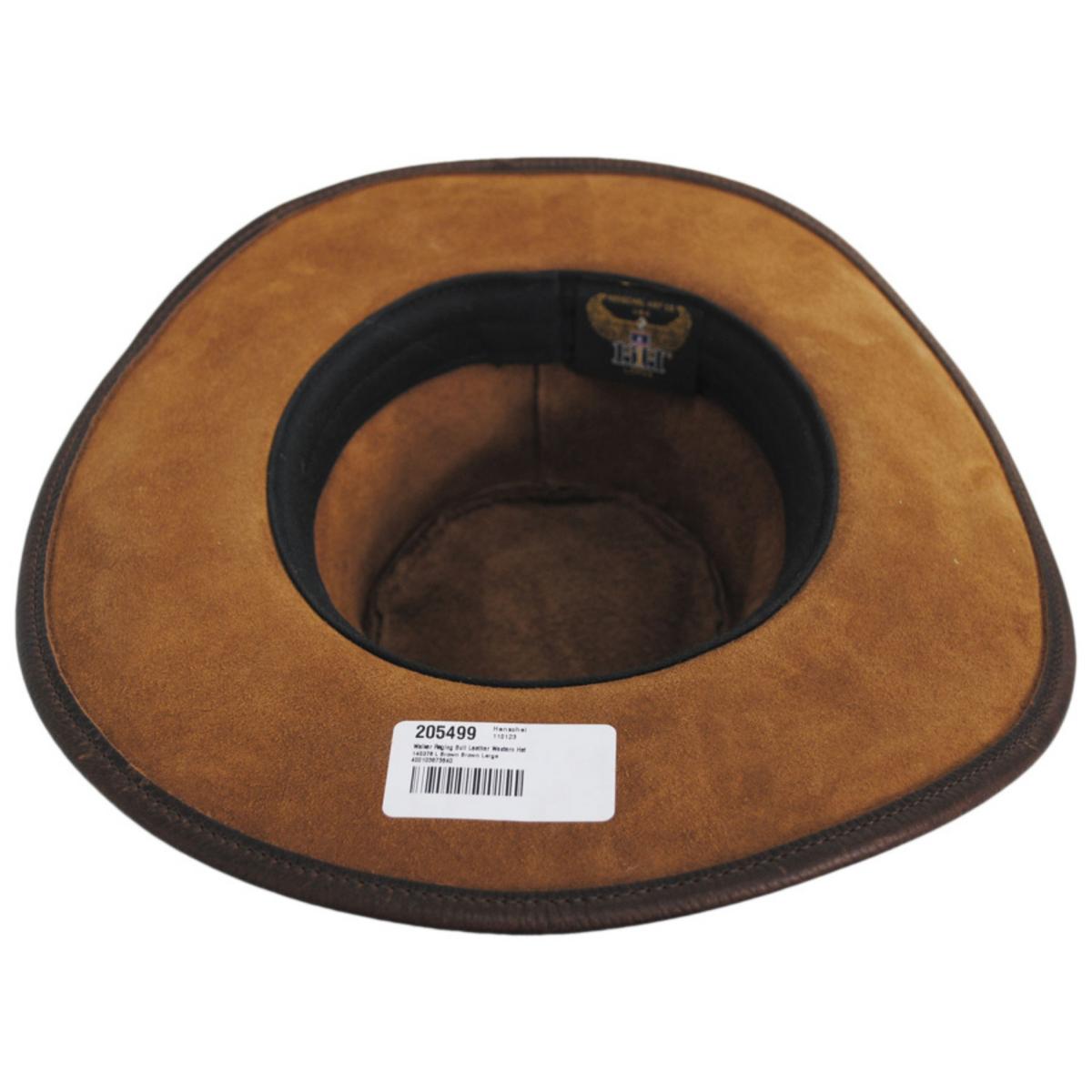 Henschel | Walker Raging Bull Leather Western Hat | 140378 | under | BROWN