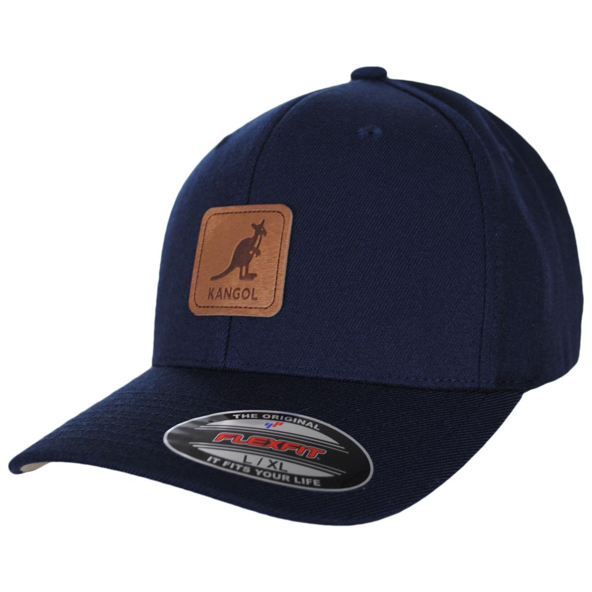 Kangol | Leather Patch Flexfit Fitted Baseball Cap | 201125 | lead | NAVY