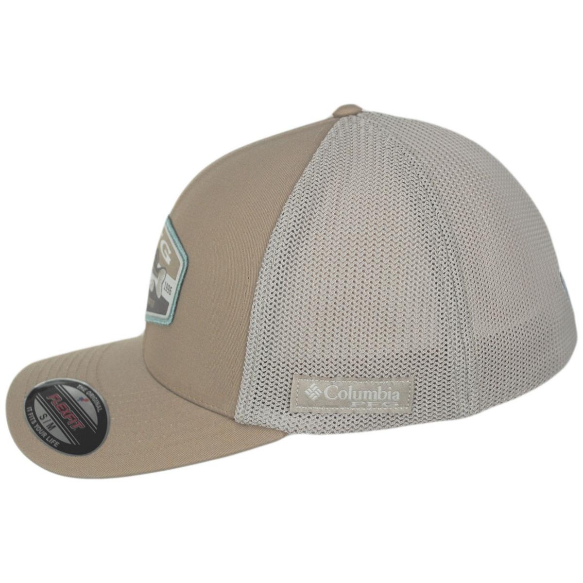 Columbia Sportswear | PFG Patch Mesh Flexfit Fitted Baseball Cap | 400087 | profile | BEACH
