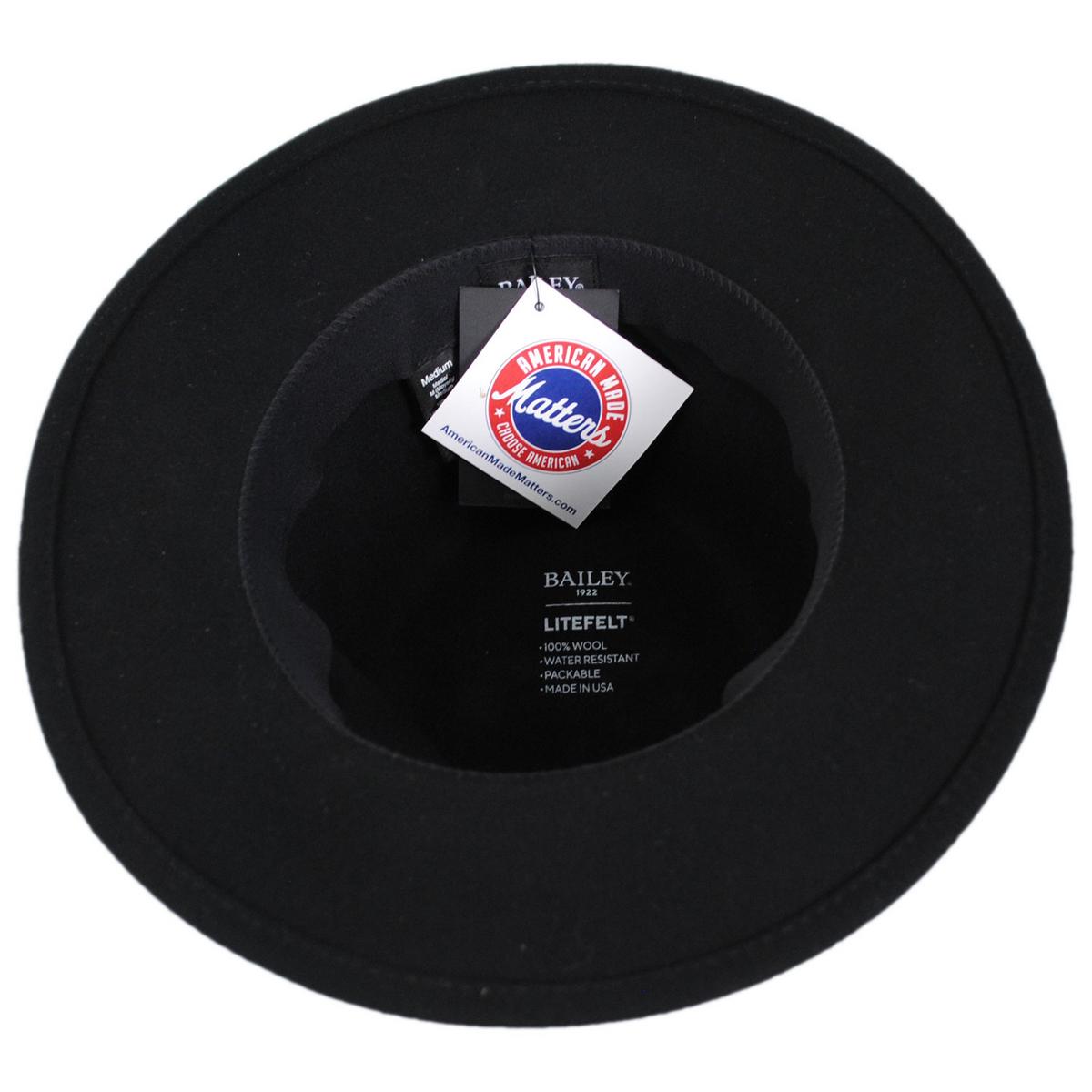 Bailey 1922 | Bair Crushable Wool LiteFelt Fedora Hat | 130103 | under | BLACK