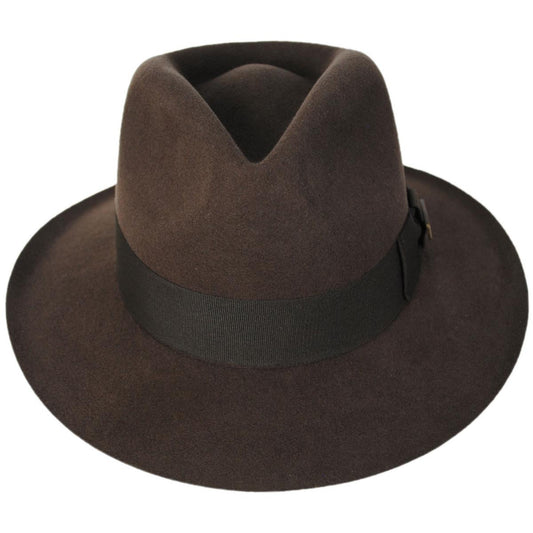 Indiana Jones | Officially Licensed Wool Felt Fedora Hat | 130445 | front | BROWN